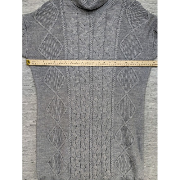 Orvis Merino Cable Sweater Dress Women's Large Gray Wool Classic Quiet‎ Luxury - Picture 4 of 11